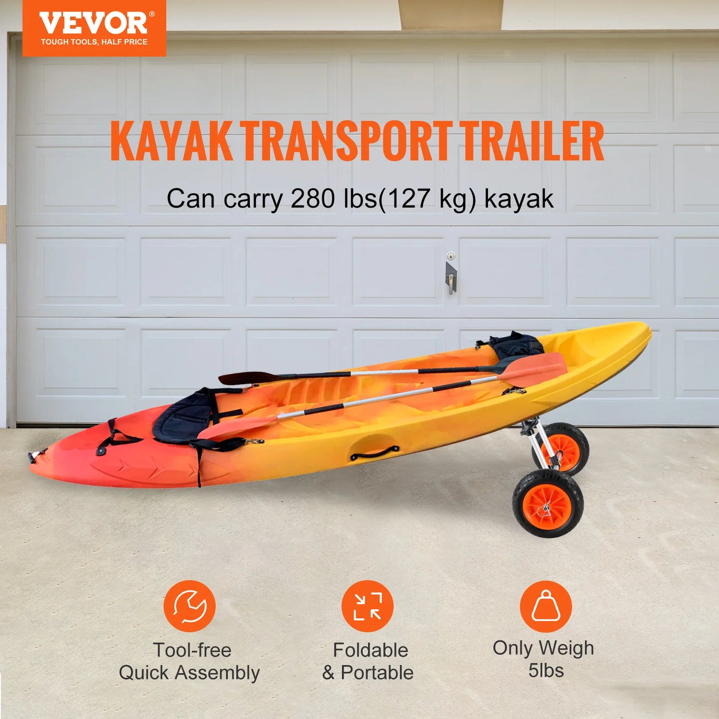 VEVOR Heavy Duty Kayak Trolley Cart