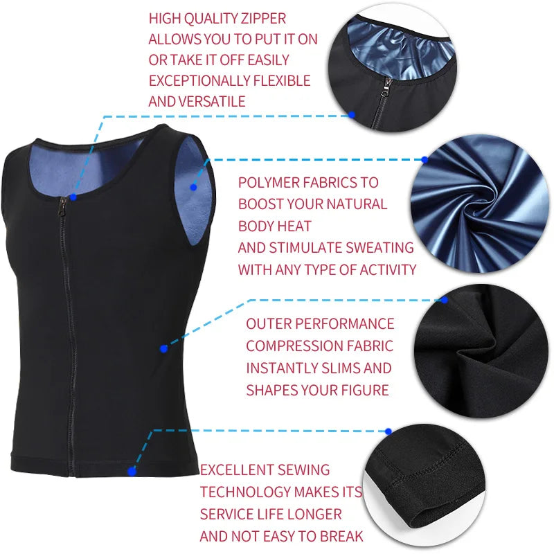 Men's Abdomen Reducer Body Shaper Sauna Vest