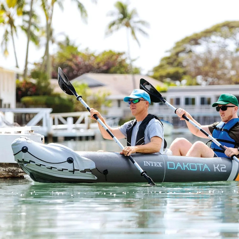 2 Person Inflatable Kayak and Accessory Kit with 86Inch Oars,Air Pump, and Carry Bag for Lakes and Rivers,Vinyl Inflatable Kayak