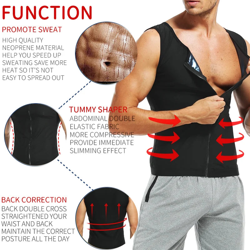 Men's Abdomen Reducer Body Shaper Sauna Vest