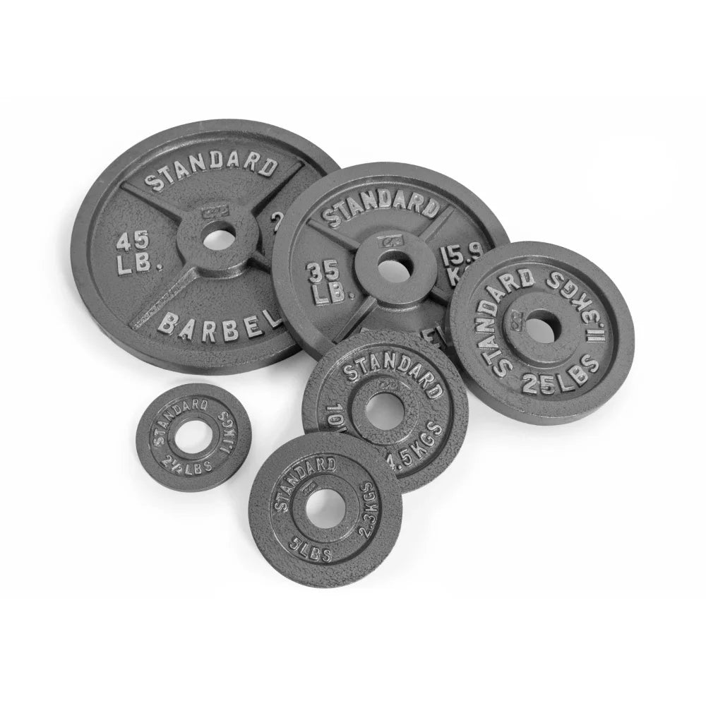 Barbell Gray Cast Iron Weight Plate, 45 Lb